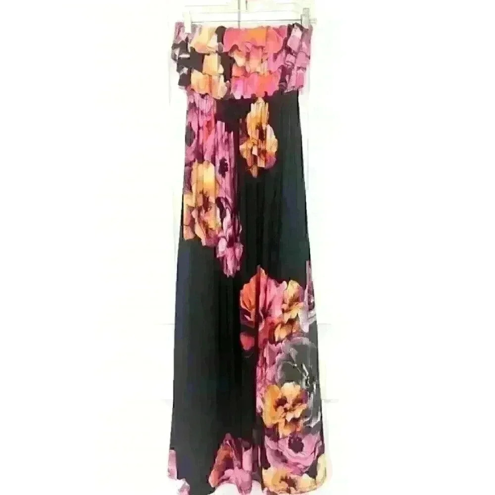 Women's Style & Co. Strapless Flower Print Dress - size small - Picture 2 of 3